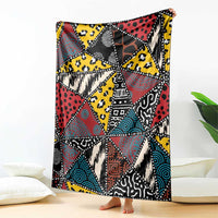Wild Animal Skins Blanket Triangles Pattern Afro Pattern Style - Wonder Print Shop