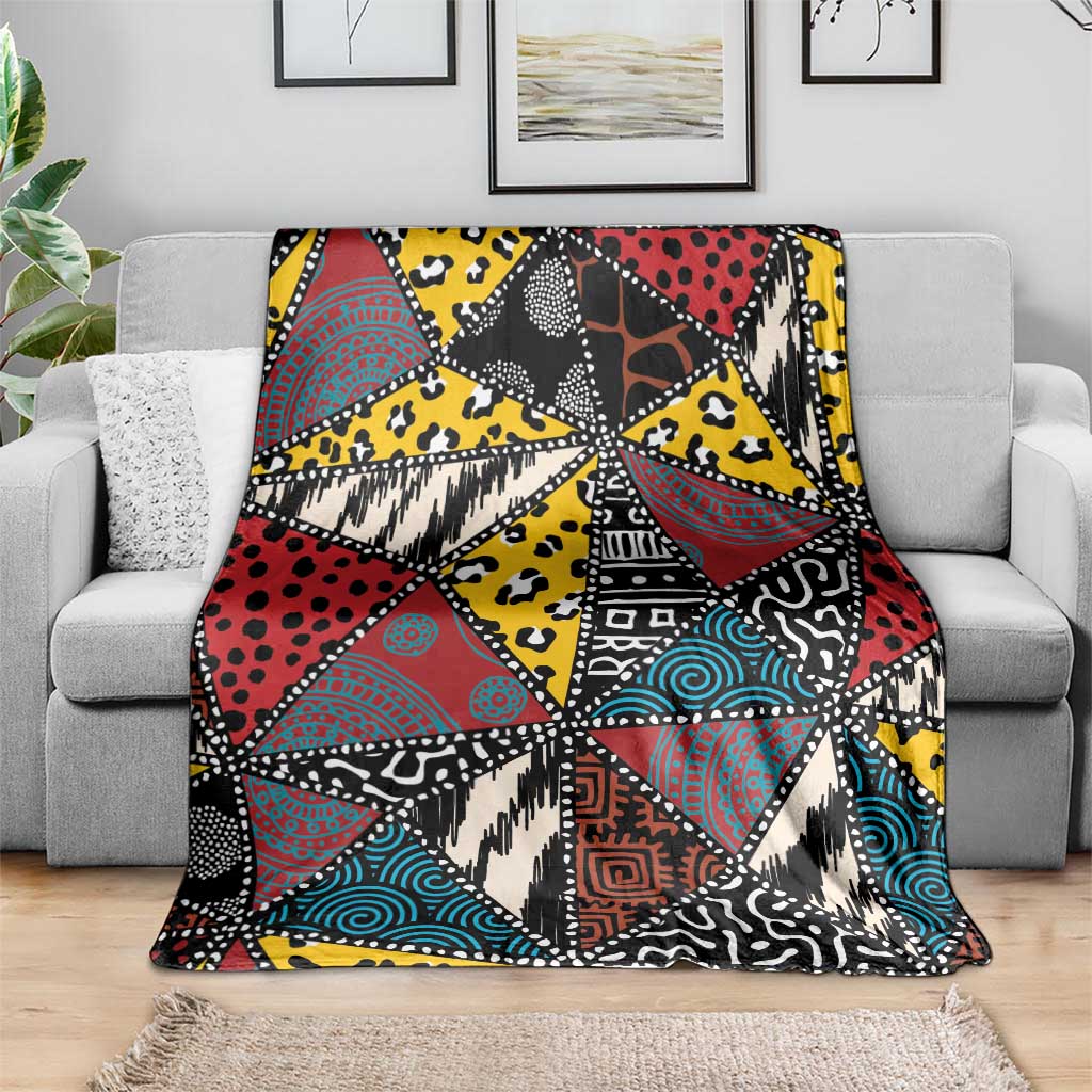 Wild Animal Skins Blanket Triangles Pattern Afro Pattern Style - Wonder Print Shop