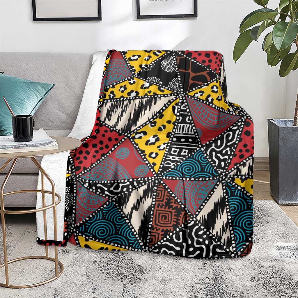 Wild Animal Skins Blanket Triangles Pattern Afro Pattern Style - Wonder Print Shop