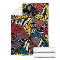 Wild Animal Skins Blanket Triangles Pattern Afro Pattern Style - Wonder Print Shop