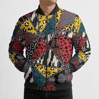 Wild Animal Skins Bomber Puffer Jacket Triangles Pattern Afro Pattern Style - Wonder Print Shop