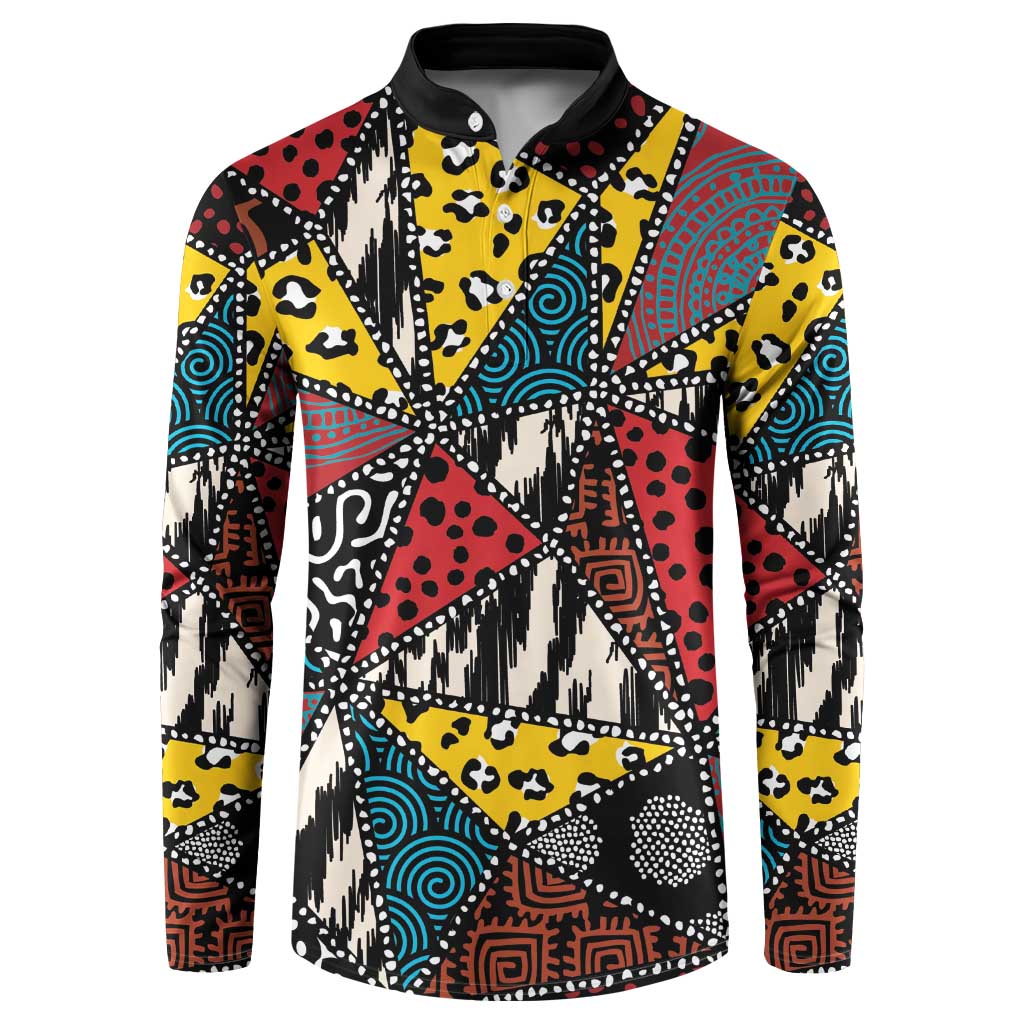 Wild Animal Skins Button Sweatshirt Triangles Pattern Afro Pattern Style - Wonder Print Shop