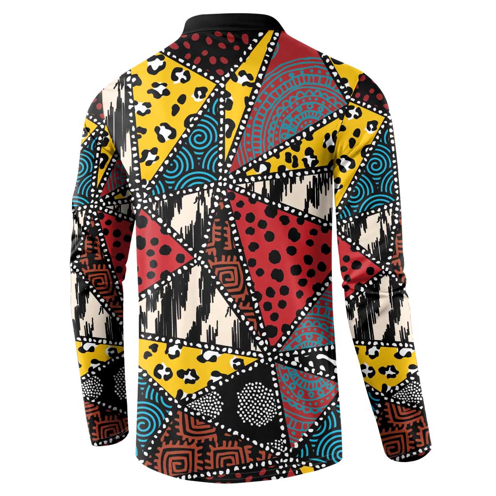 Wild Animal Skins Button Sweatshirt Triangles Pattern Afro Pattern Style - Wonder Print Shop