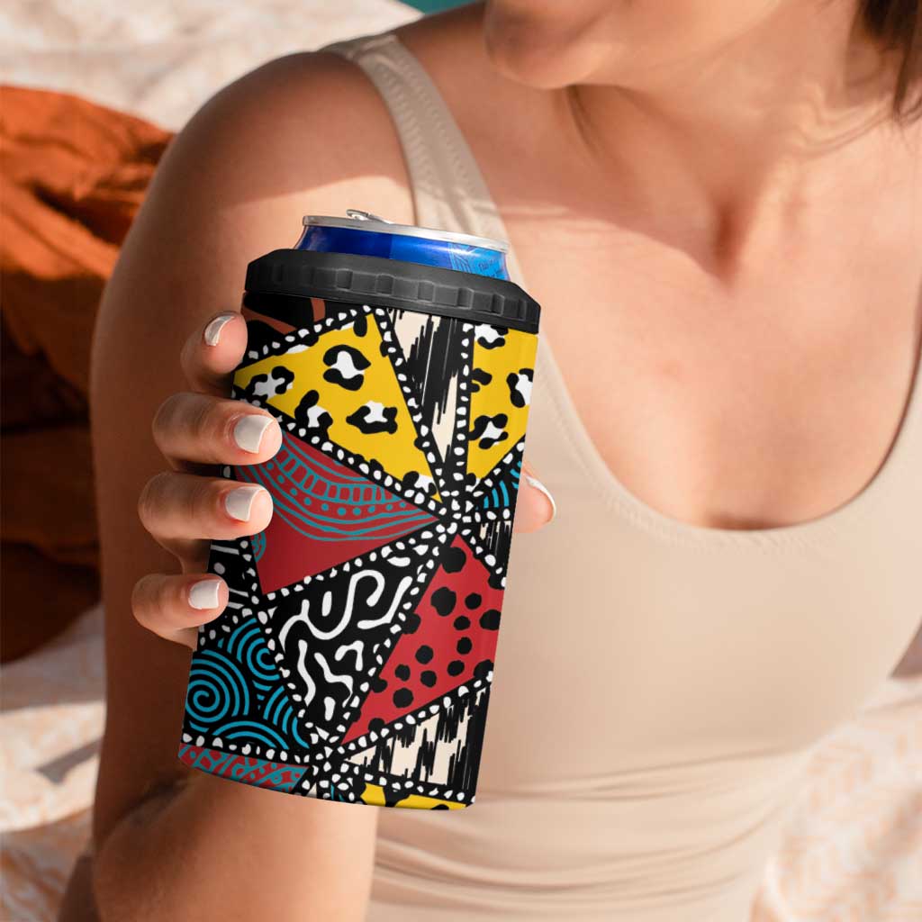 Wild Animal Skins 4 in 1 Can Cooler Tumbler Triangles Pattern Afro Pattern Style - Wonder Print Shop