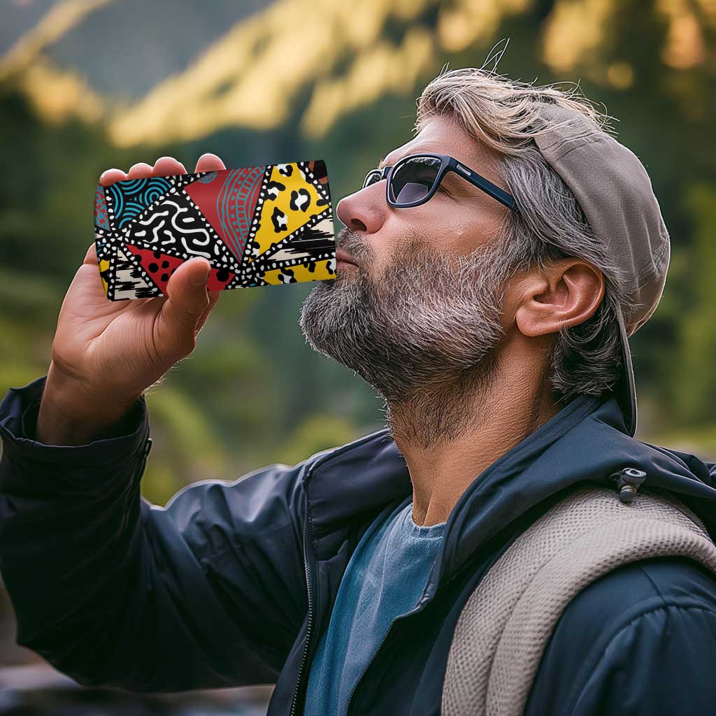 Wild Animal Skins 4 in 1 Can Cooler Tumbler Triangles Pattern Afro Pattern Style - Wonder Print Shop