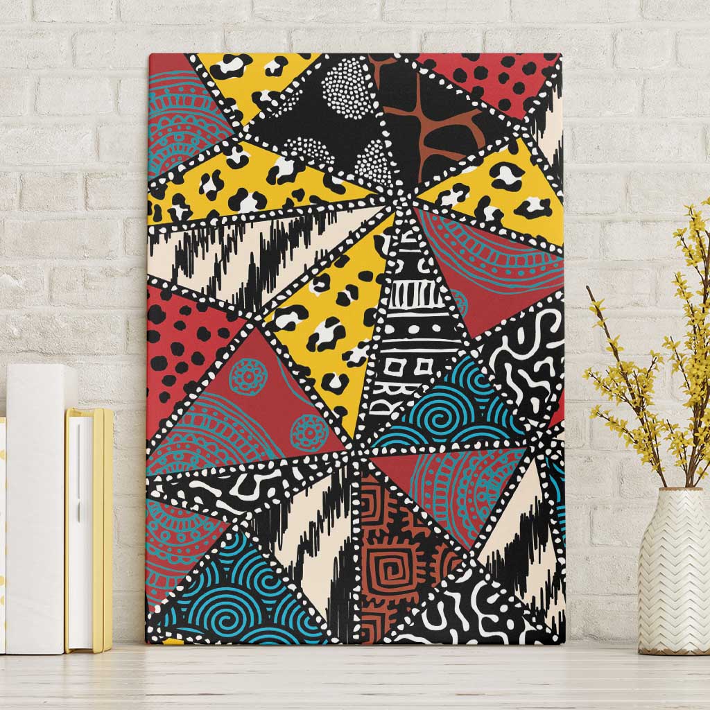 Wild Animal Skins Canvas Wall Art Triangles Pattern Afro Pattern Style - Wonder Print Shop