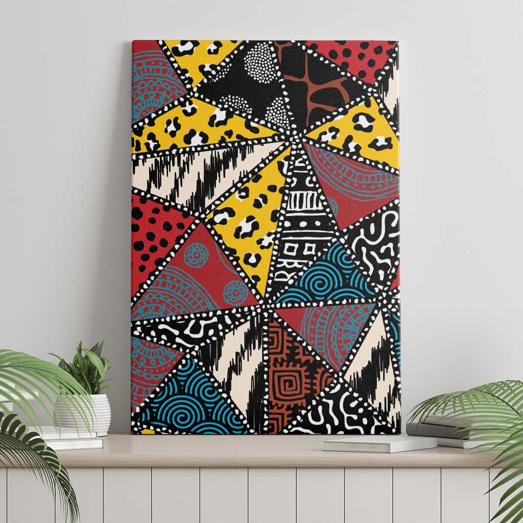 Wild Animal Skins Canvas Wall Art Triangles Pattern Afro Pattern Style - Wonder Print Shop