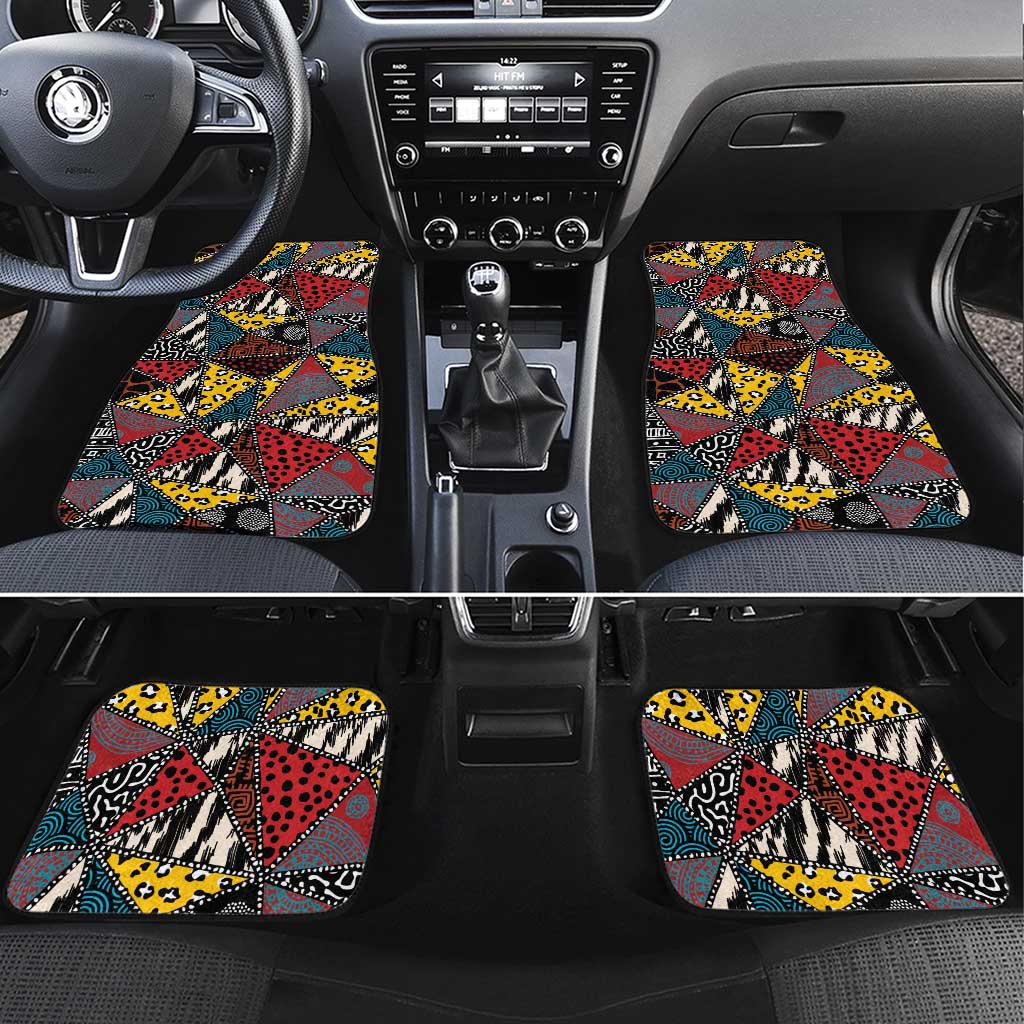 Wild Animal Skins Car Mats Triangles Pattern Afro Pattern Style - Wonder Print Shop