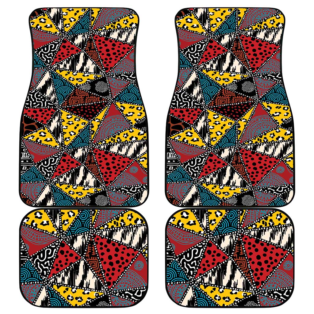 Wild Animal Skins Car Mats Triangles Pattern Afro Pattern Style - Wonder Print Shop