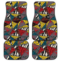 Wild Animal Skins Car Mats Triangles Pattern Afro Pattern Style - Wonder Print Shop