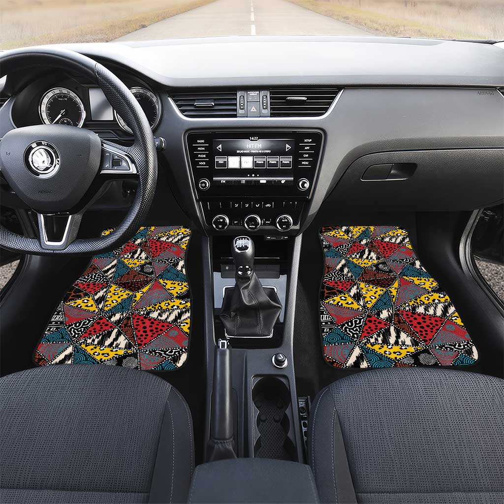 Wild Animal Skins Car Mats Triangles Pattern Afro Pattern Style - Wonder Print Shop