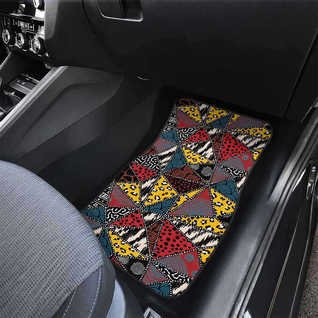 Wild Animal Skins Car Mats Triangles Pattern Afro Pattern Style - Wonder Print Shop
