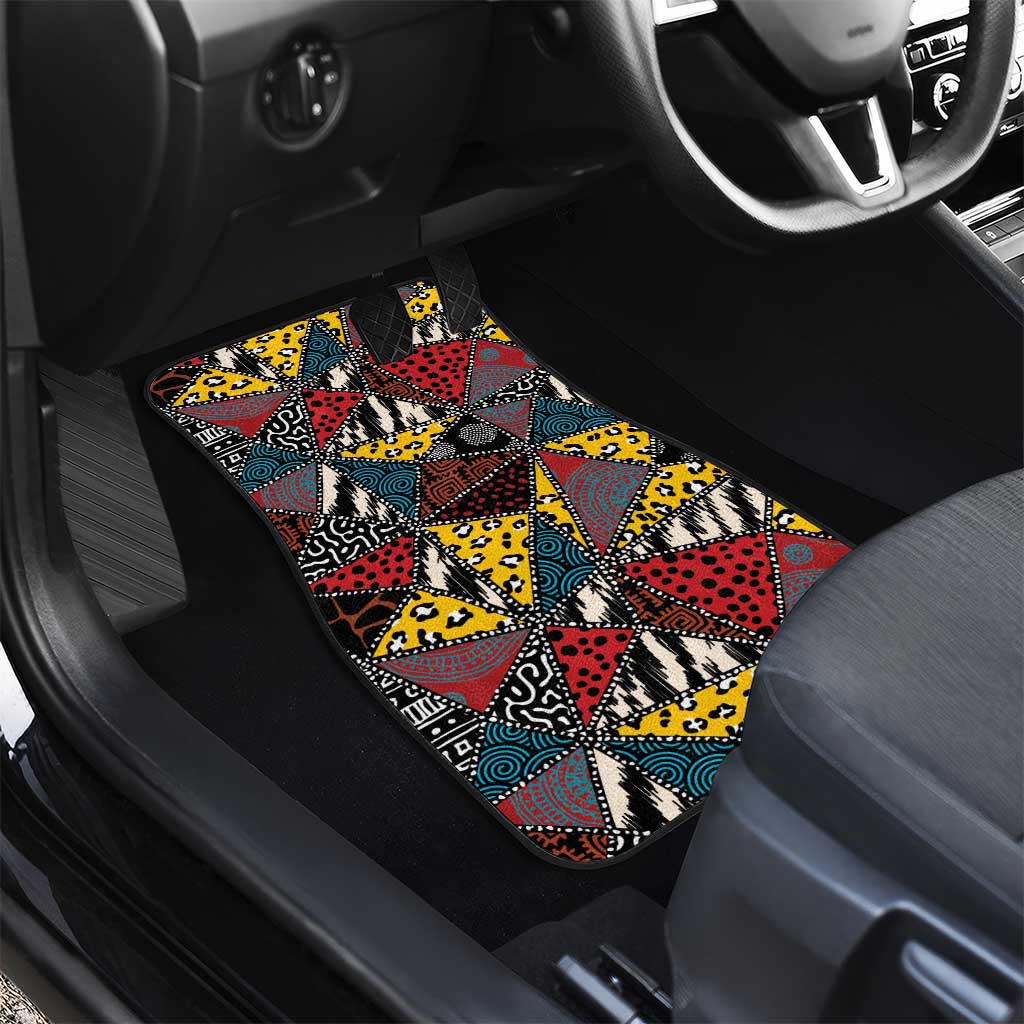 Wild Animal Skins Car Mats Triangles Pattern Afro Pattern Style - Wonder Print Shop