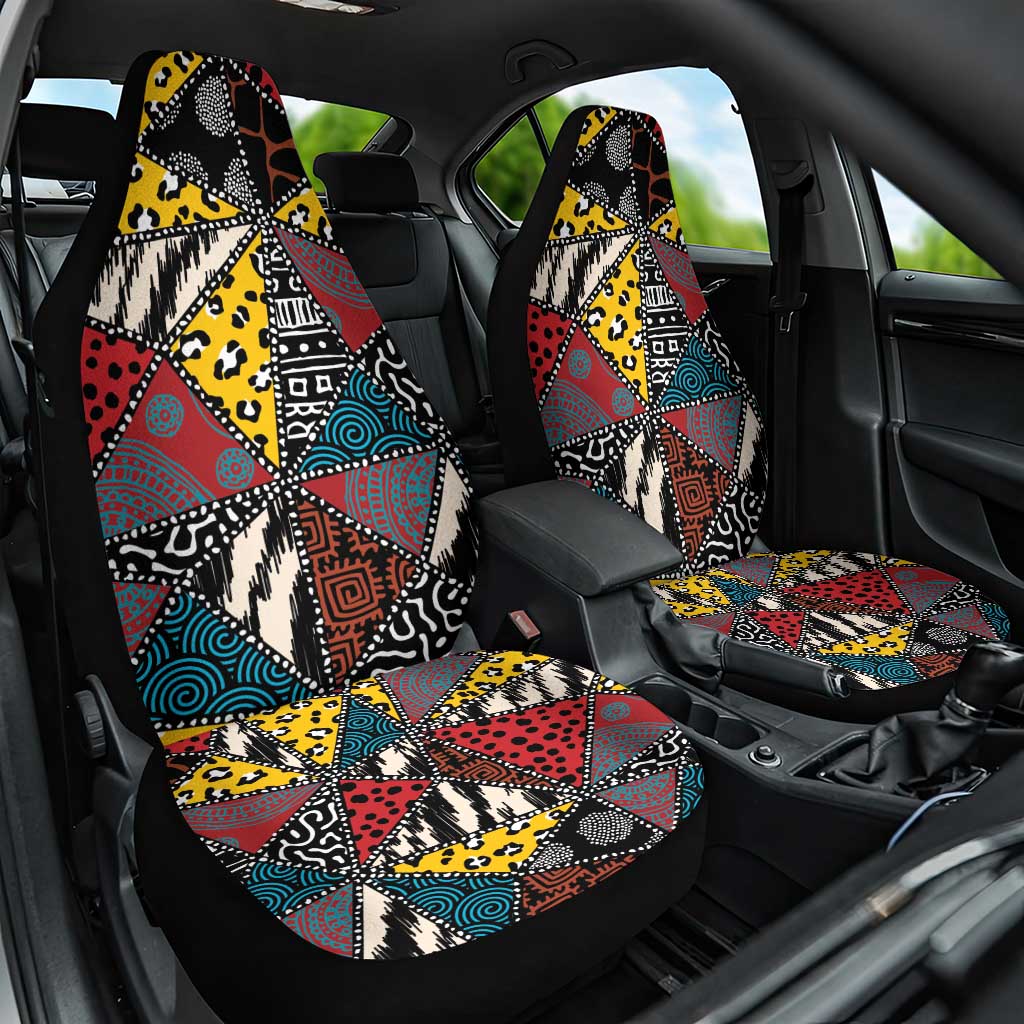 Wild Animal Skins Car Seat Cover Triangles Pattern Afro Pattern Style - Wonder Print Shop