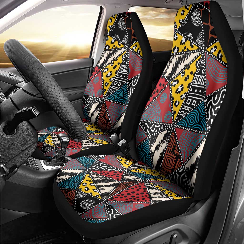 Wild Animal Skins Car Seat Cover Triangles Pattern Afro Pattern Style - Wonder Print Shop