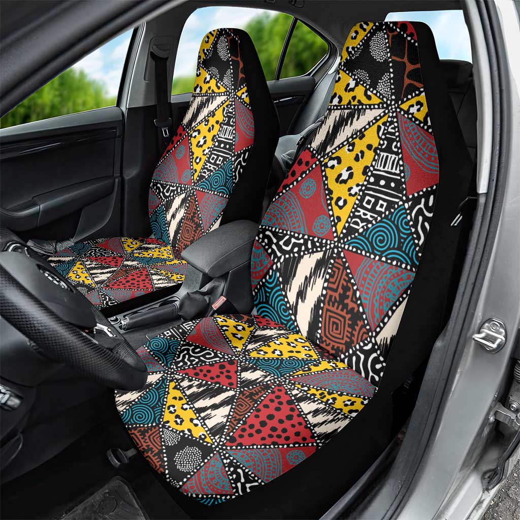 Wild Animal Skins Car Seat Cover Triangles Pattern Afro Pattern Style - Wonder Print Shop