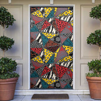 Wild Animal Skins Door Cover Triangles Pattern Afro Pattern Style - Wonder Print Shop