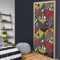 Wild Animal Skins Door Cover Triangles Pattern Afro Pattern Style - Wonder Print Shop