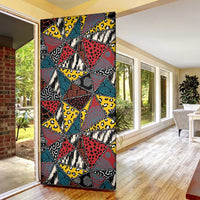 Wild Animal Skins Door Cover Triangles Pattern Afro Pattern Style - Wonder Print Shop