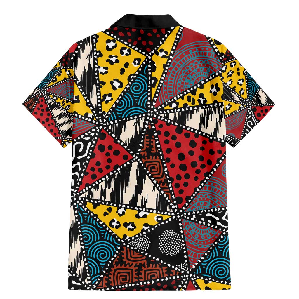 Wild Animal Skins Family Matching Mermaid Dress and Hawaiian Shirt Triangles Pattern Afro Pattern Style - Wonder Print Shop