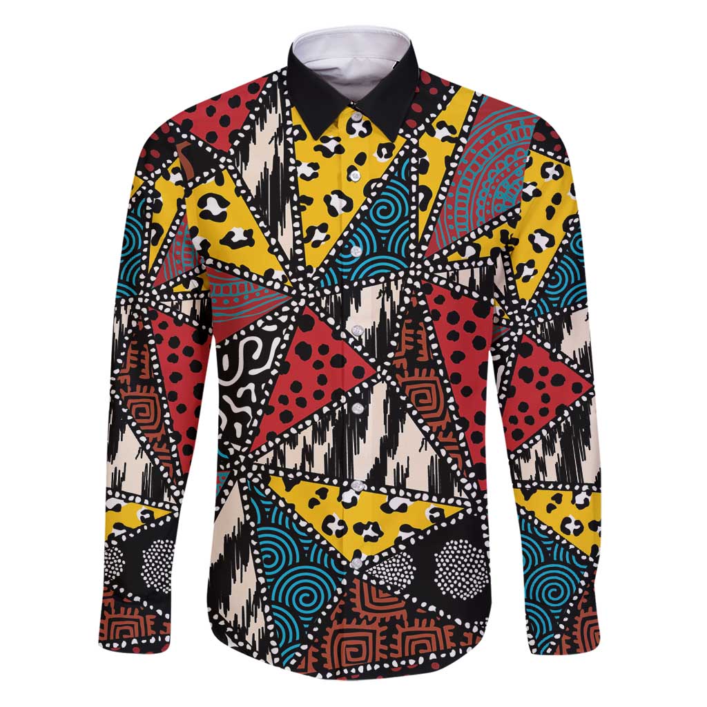 Wild Animal Skins Family Matching Puletasi and Hawaiian Shirt Triangles Pattern Afro Pattern Style - Wonder Print Shop