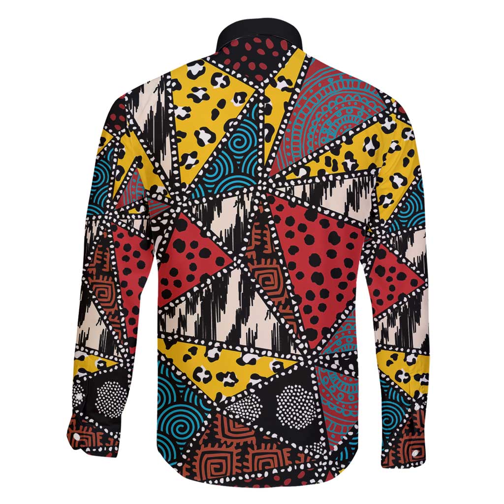 Wild Animal Skins Family Matching Short Sleeve Bodycon Dress and Hawaiian Shirt Triangles Pattern Afro Pattern Style - Wonder Print Shop