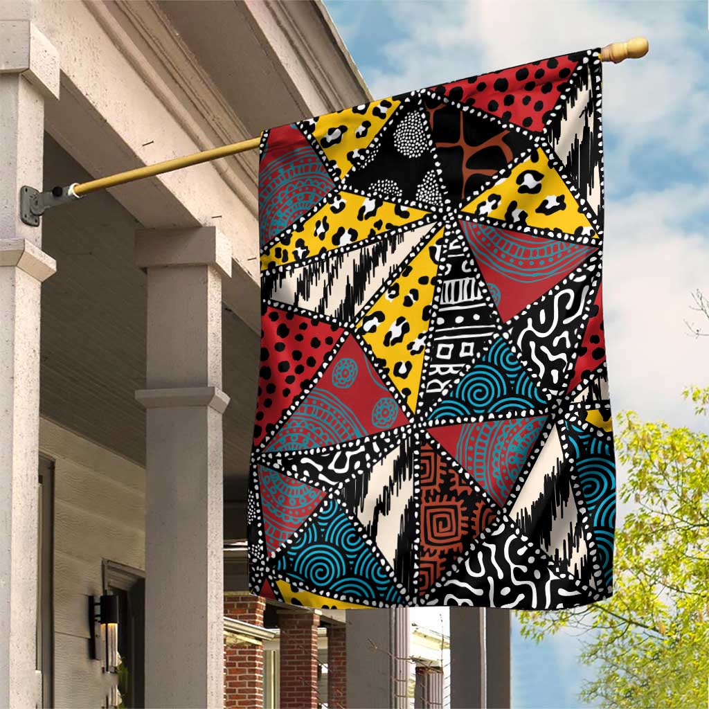 Wild Animal Skins Garden Flag Triangles Pattern Afro Pattern Style - Wonder Print Shop
