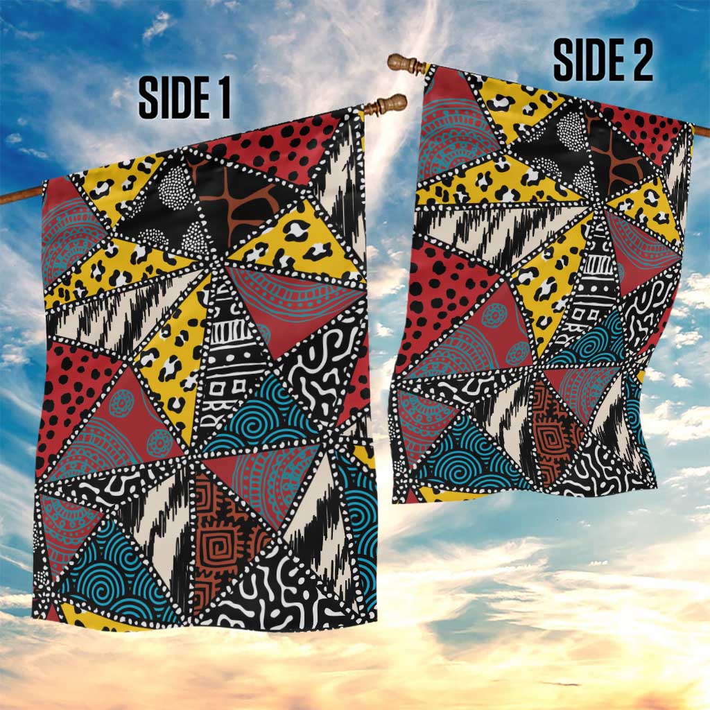Wild Animal Skins Garden Flag Triangles Pattern Afro Pattern Style - Wonder Print Shop