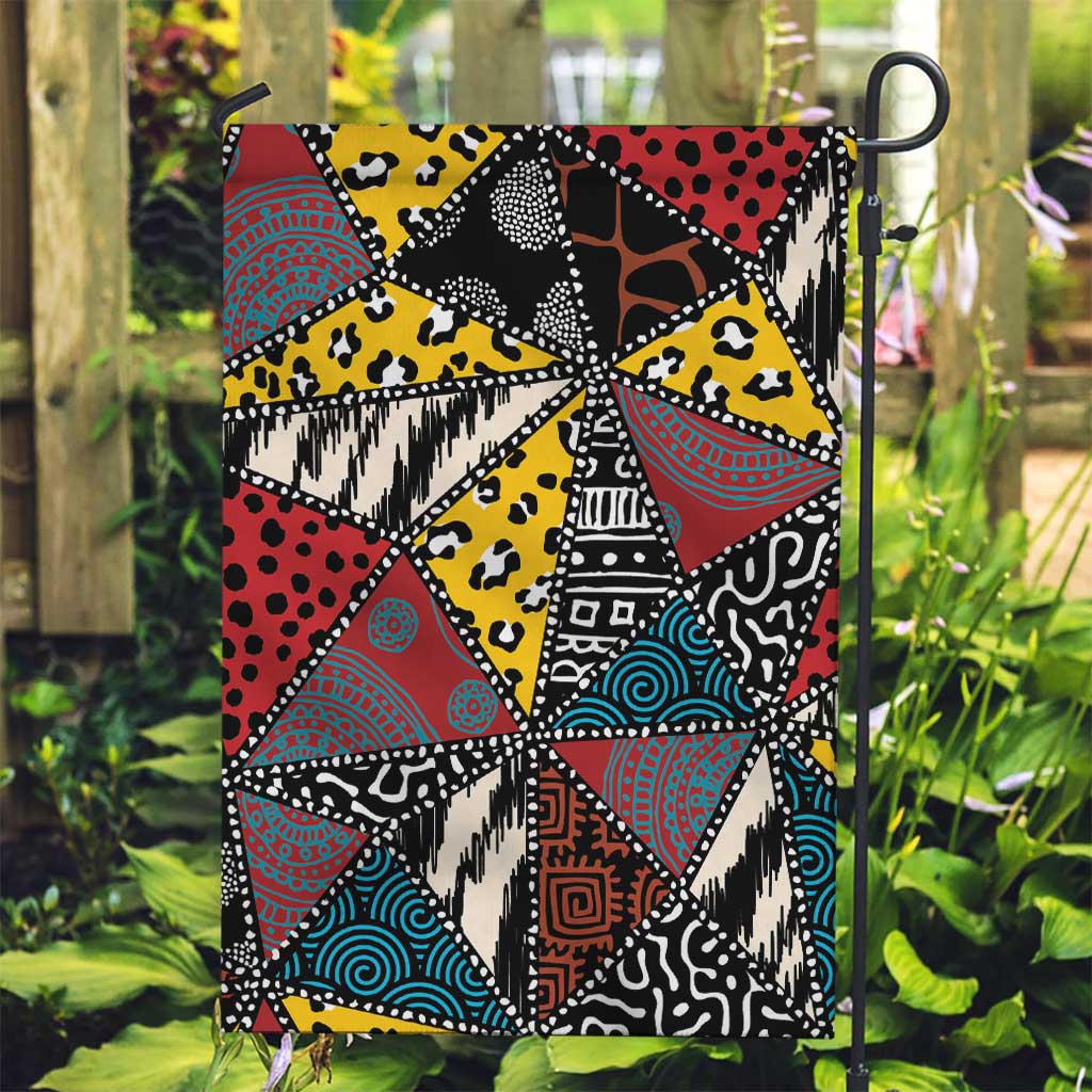Wild Animal Skins Garden Flag Triangles Pattern Afro Pattern Style - Wonder Print Shop