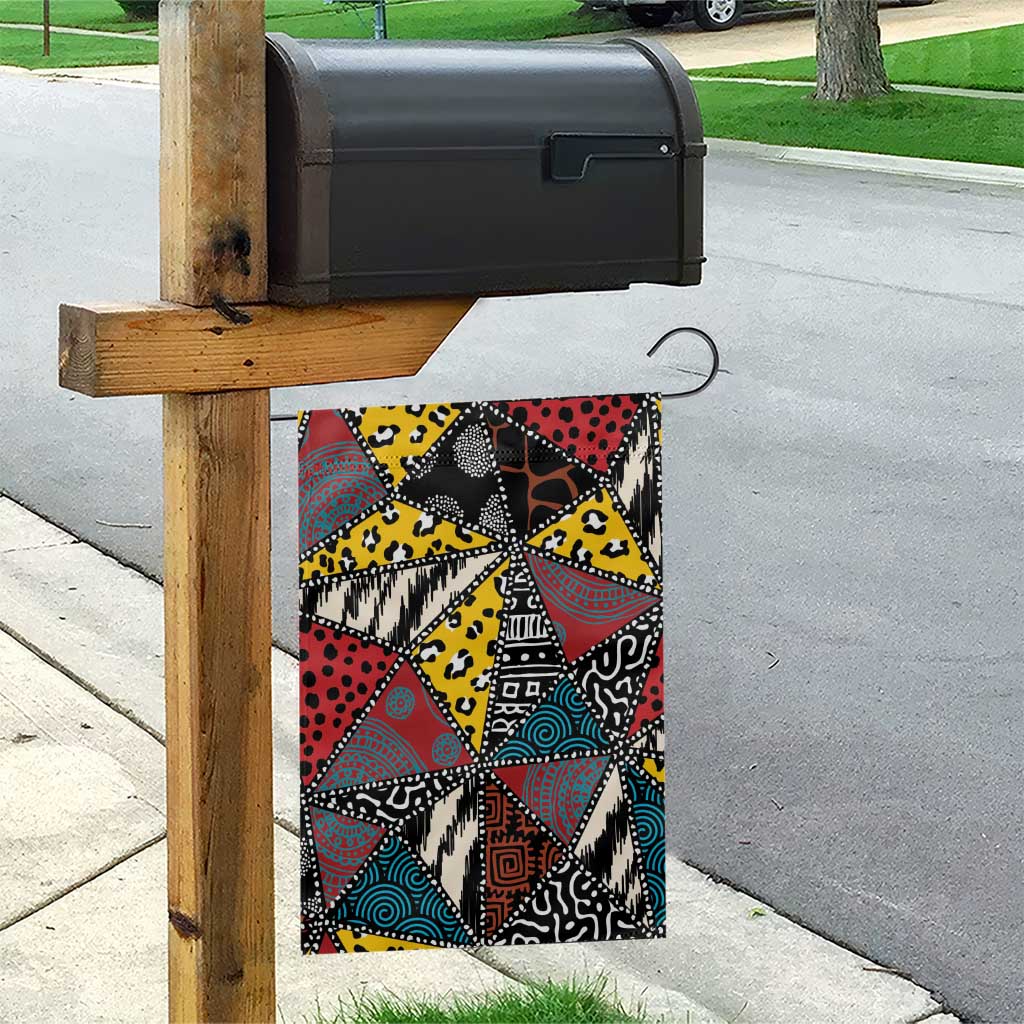 Wild Animal Skins Garden Flag Triangles Pattern Afro Pattern Style - Wonder Print Shop