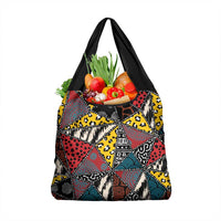 Wild Animal Skins Grocery Bag Triangles Pattern Afro Pattern Style - Wonder Print Shop