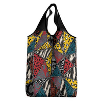 Wild Animal Skins Grocery Bag Triangles Pattern Afro Pattern Style - Wonder Print Shop