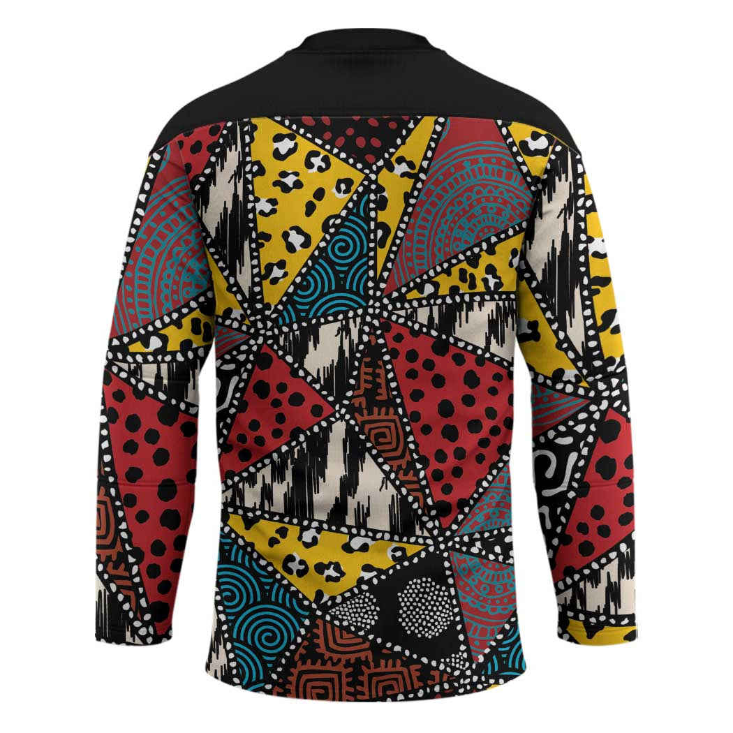 Wild Animal Skins Hockey Jersey Triangles Pattern Afro Pattern Style - Wonder Print Shop