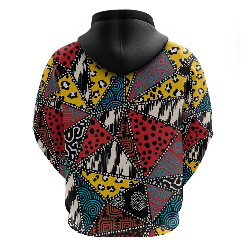 Wild Animal Skins Hoodie Triangles Pattern Afro Pattern Style - Wonder Print Shop