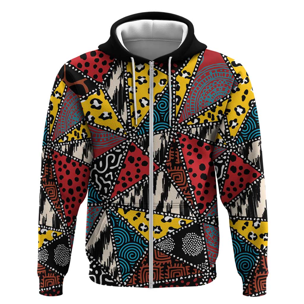 Wild Animal Skins Hoodie Triangles Pattern Afro Pattern Style - Wonder Print Shop