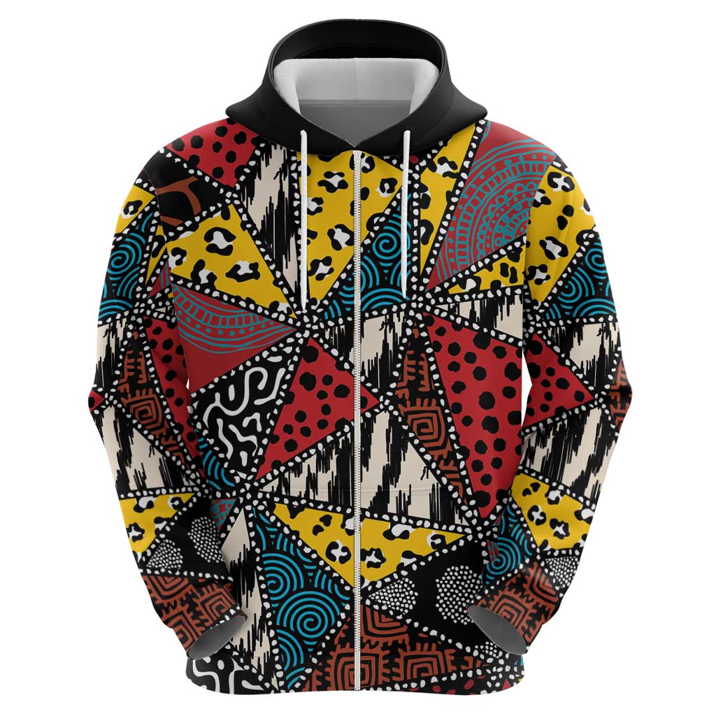 Wild Animal Skins Hoodie Triangles Pattern Afro Pattern Style - Wonder Print Shop