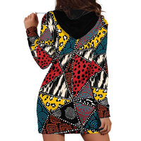 Wild Animal Skins Hoodie Dress Triangles Pattern Afro Pattern Style - Wonder Print Shop