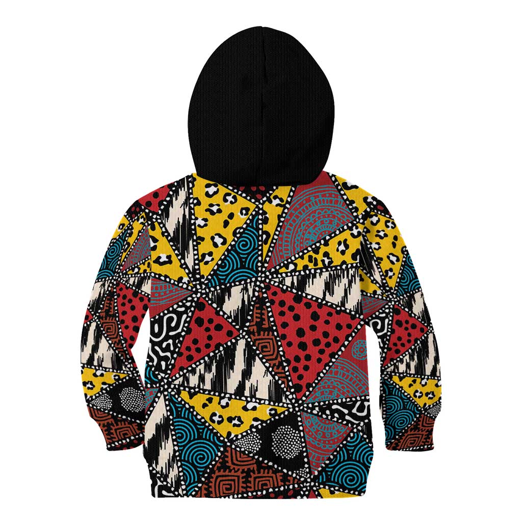Wild Animal Skins Kid Hoodie Triangles Pattern Afro Pattern Style - Wonder Print Shop