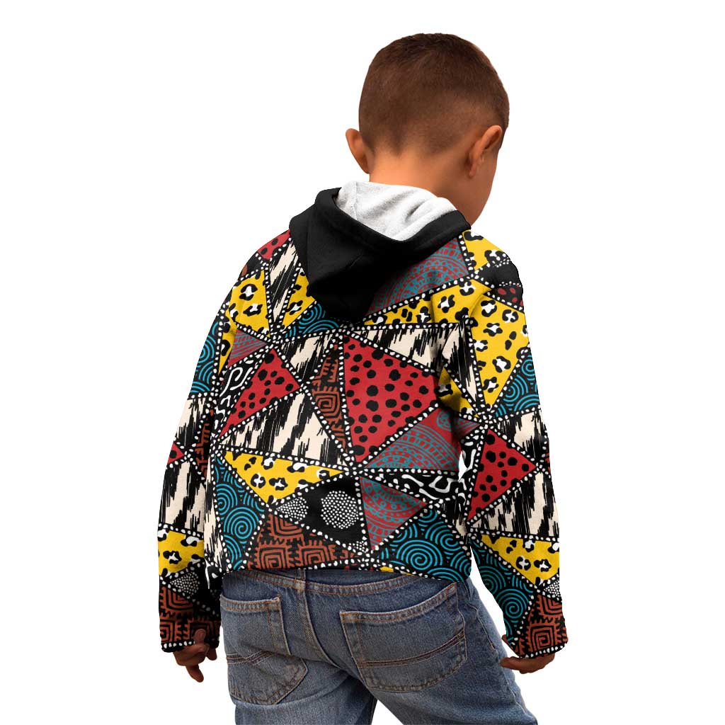 Wild Animal Skins Kid Hoodie Triangles Pattern Afro Pattern Style - Wonder Print Shop