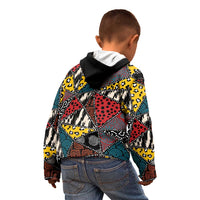 Wild Animal Skins Kid Hoodie Triangles Pattern Afro Pattern Style - Wonder Print Shop