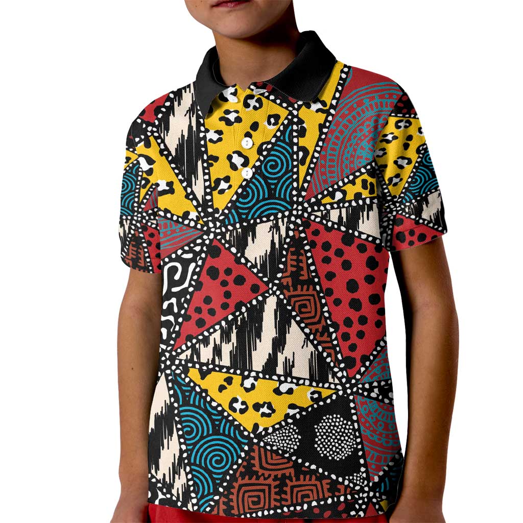 Wild Animal Skins Kid Polo Shirt Triangles Pattern Afro Pattern Style - Wonder Print Shop