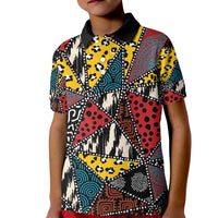 Wild Animal Skins Kid Polo Shirt Triangles Pattern Afro Pattern Style - Wonder Print Shop