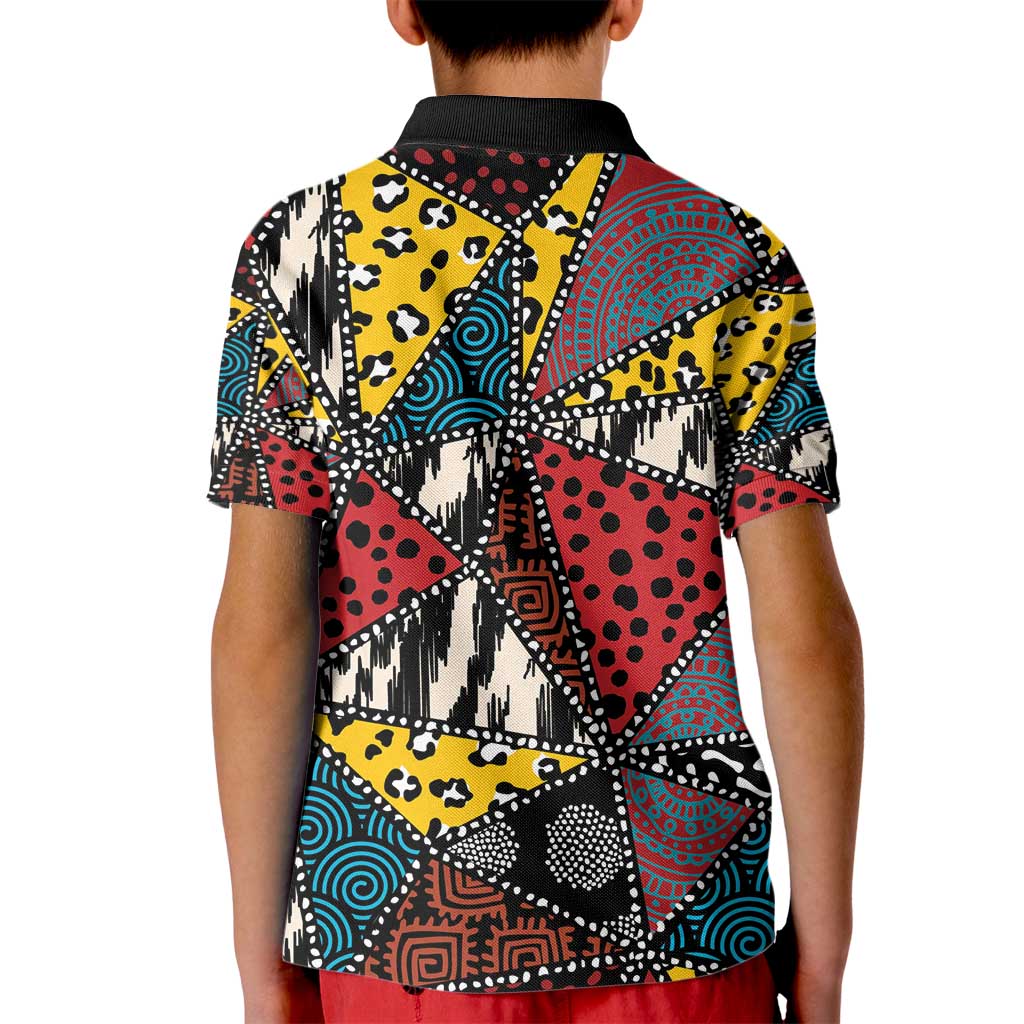 Wild Animal Skins Kid Polo Shirt Triangles Pattern Afro Pattern Style - Wonder Print Shop