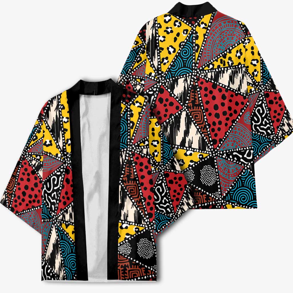 Wild Animal Skins Kimono Triangles Pattern Afro Pattern Style - Wonder Print Shop