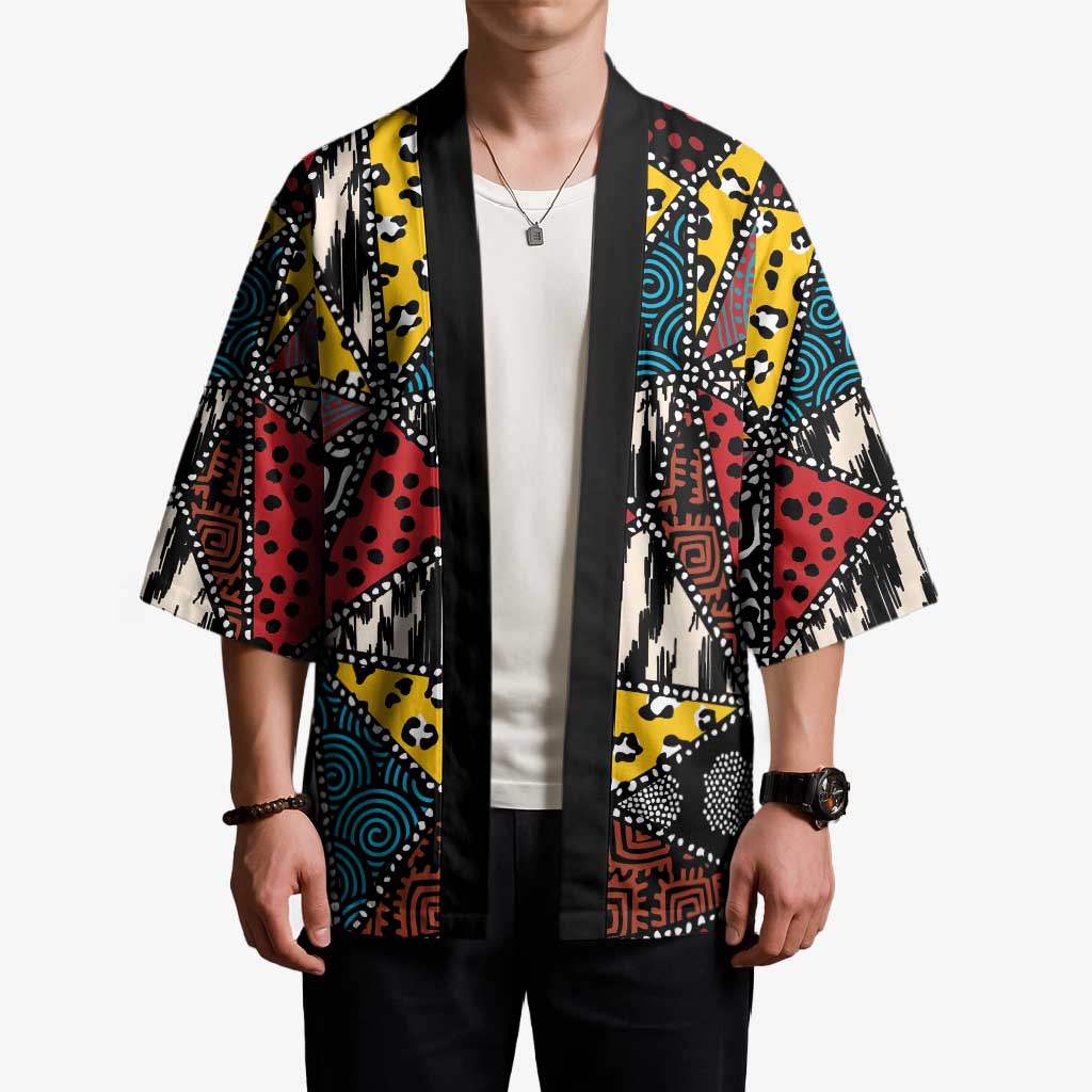 Wild Animal Skins Kimono Triangles Pattern Afro Pattern Style - Wonder Print Shop
