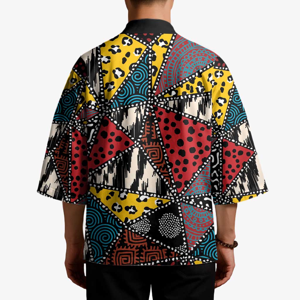 Wild Animal Skins Kimono Triangles Pattern Afro Pattern Style - Wonder Print Shop