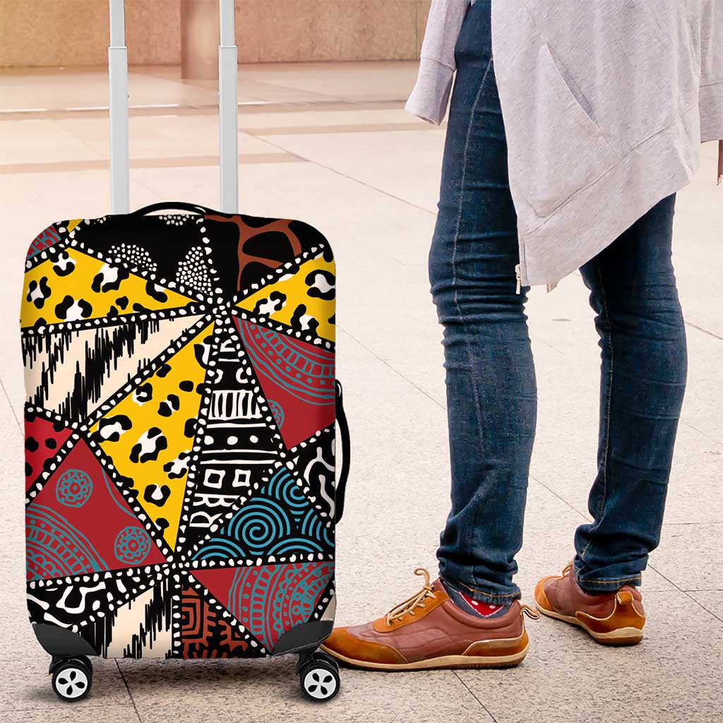 Wild Animal Skins Luggage Cover Triangles Pattern Afro Pattern Style - Wonder Print Shop
