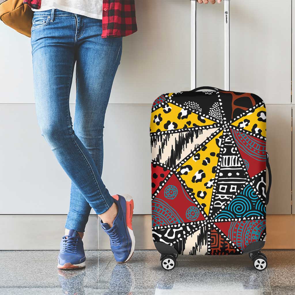 Wild Animal Skins Luggage Cover Triangles Pattern Afro Pattern Style - Wonder Print Shop