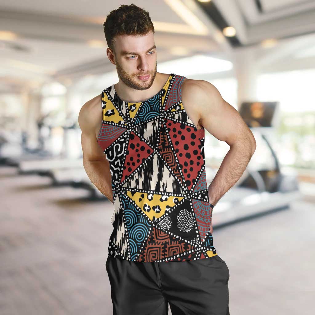 Wild Animal Skins Men Tank Top Triangles Pattern Afro Pattern Style - Wonder Print Shop