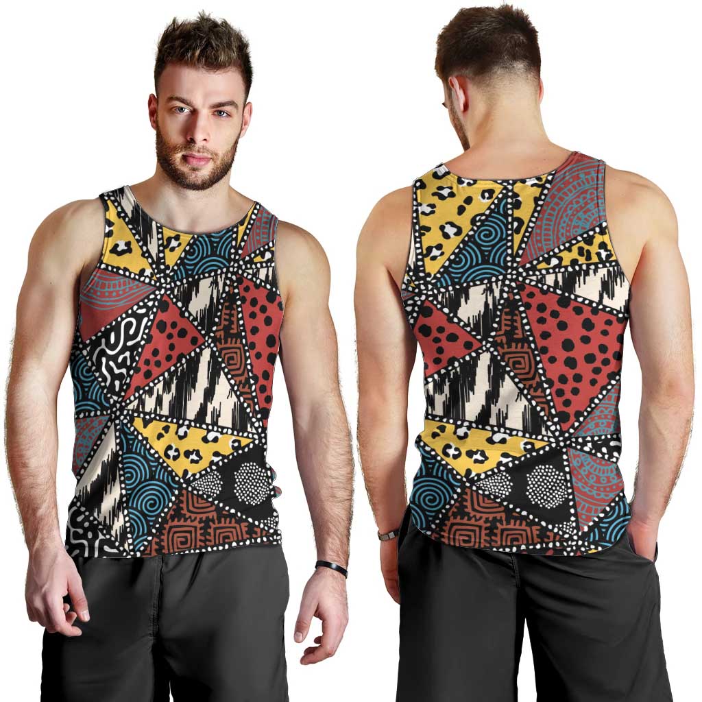 Wild Animal Skins Men Tank Top Triangles Pattern Afro Pattern Style - Wonder Print Shop